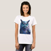 Mystical Fantasy Owl T-Shirt | Spiritual Mandala Tシャツ (正面フル)