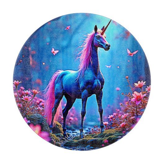 Mystical Fantasy Unicorn Art カッティングボード (正面)