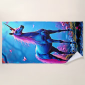 Mystical Fantasy Unicorn Art ビーチタオル (正面)