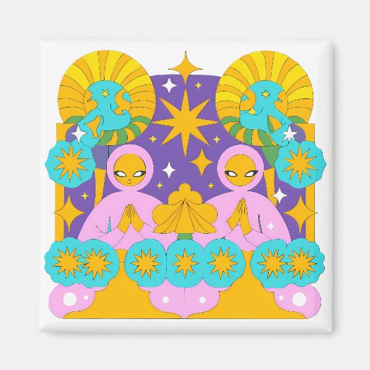Mystical Figures in a Cosmic Landscape マグネット (正面)