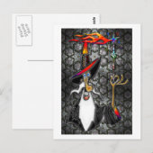 Mystical Fire Wizard Magician ポストカード (正面/裏面)