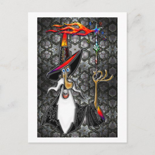 Mystical Fire Wizard Magician ポストカード (正面)