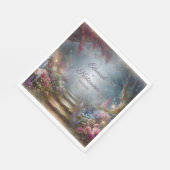 Mystical Floral Woodland Wedding スタンダードランチョンナプキン (角)