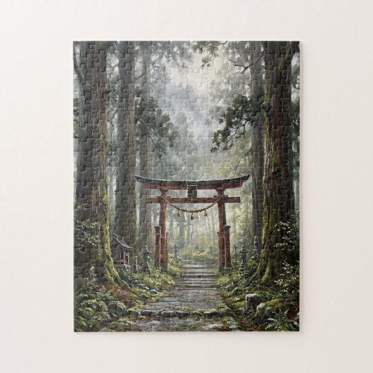 Mystical forest and torii gate that symbolizes it ジグソーパズル (縦)
