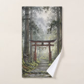 Mystical forest and torii gate that symbolizes it ハンドタオル (ハンドタオル)