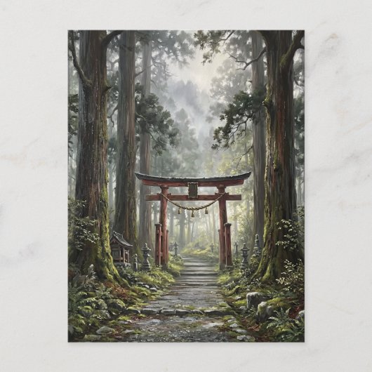 Mystical forest and torii gate that symbolizes it ポストカード (正面)