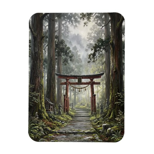 Mystical forest and torii gate that symbolizes it マグネット (縦)
