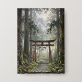 Mystical forest and torii gate that symbolizes it 缶バッジ (正面)