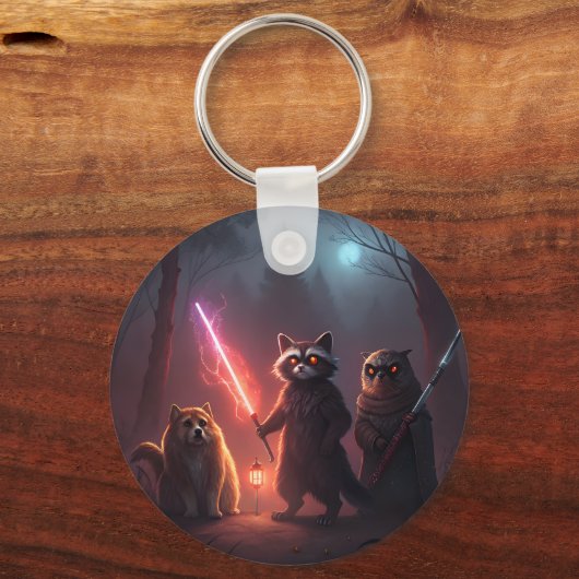 Mystical Forest Battle Animals Art キーホルダー (裏面)