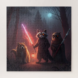 Mystical Forest Battle Animals Art ジグソーパズル