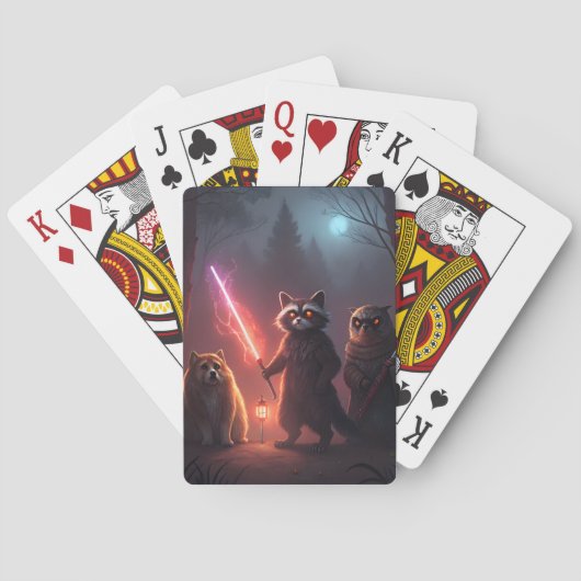 Mystical Forest Battle Animals Art トランプ (裏面)