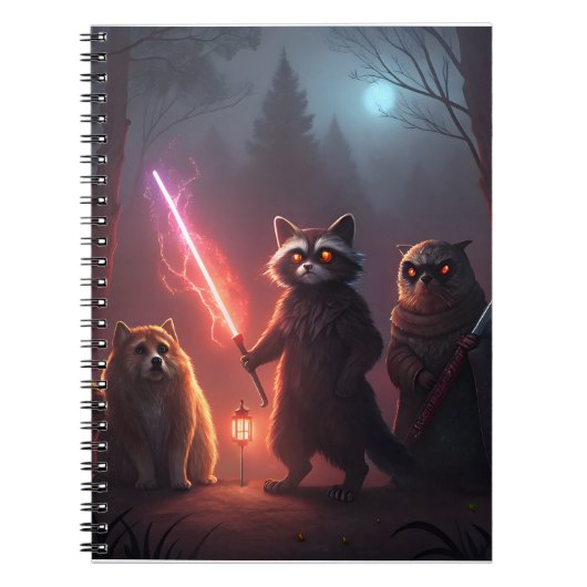 Mystical Forest Battle Animals Art ノートブック (正面)