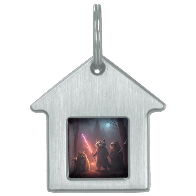 Mystical Forest Battle Animals Art ペットネームタグ (正面)