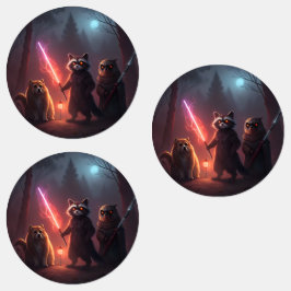 Mystical Forest Battle Animals Art ラベル