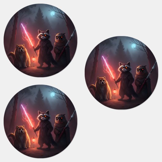 Mystical Forest Battle Animals Art ラベル (グループ)