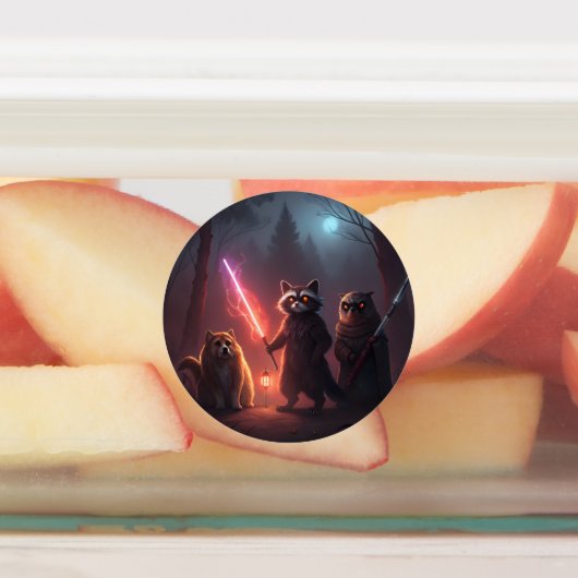 Mystical Forest Battle Animals Art ラベル (貼付)