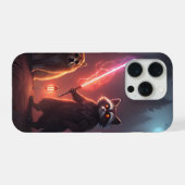 Mystical Forest Battle Animals Art iPhoneケース (裏面横)