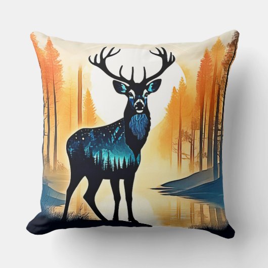 Mystical Forest Deer クッション (正面)