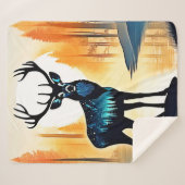 Mystical Forest Deer シェルパブランケット (正面(横))