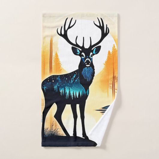 Mystical Forest Deer バスタオルセット (ハンドタオル)