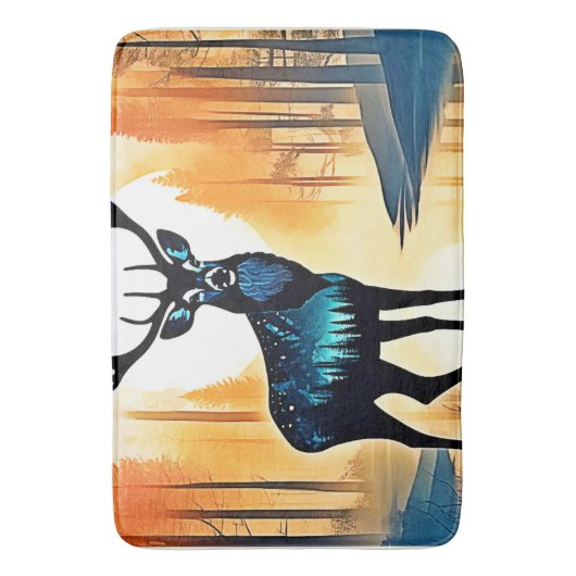 Mystical Forest Deer バスマット (正面縦)