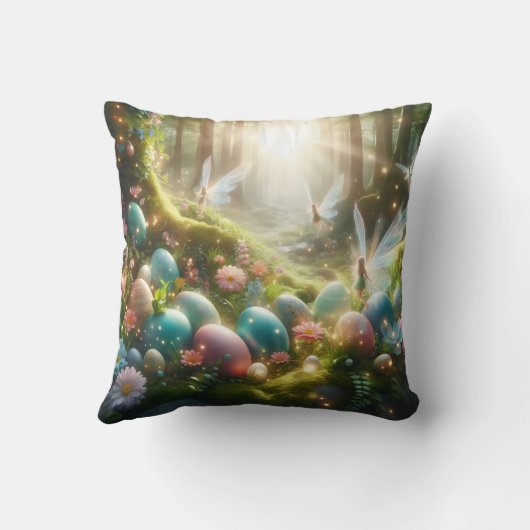 Mystical Forest Fairy Magical Spring Eggs クッション (裏面)