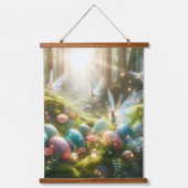 Mystical Forest Fairy Magical Spring Eggs 吊り下げ型タペストリー (正面)