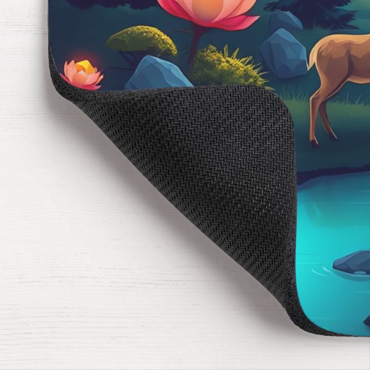 Mystical Forest Stream Mouse Pad マウスパッド (コーナー)