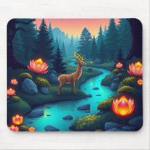 Mystical Forest Stream Mouse Pad