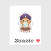 Mystical Fortune Teller Cat Crystal Ball New Year  シール (シート)