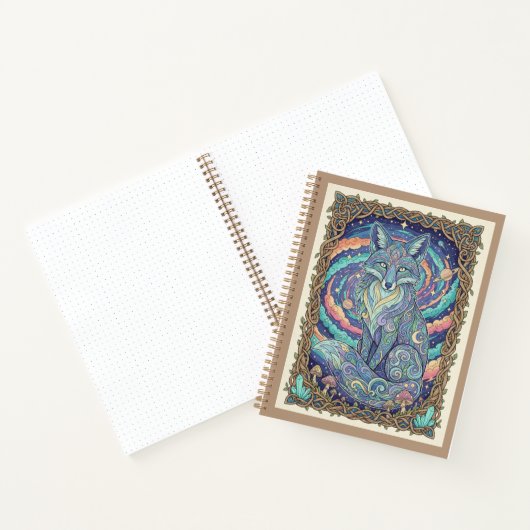 Mystical Fox Cosmic Nebula Zen tangle Journal ノートブック (内部)