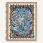 Mystical Fox Cosmic Nebula Zen tangle Journal ノートブック (正面)