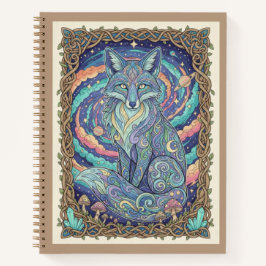 Mystical Fox Cosmic Nebula Zen tangle Journal ノートブック