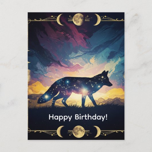 Mystical Fox Greeting Card ポストカード (正面)