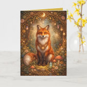 Mystical Fox Magickal Night Blank Inside Card カード (黄色い花)