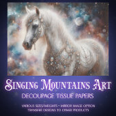 Mystical Galaxy and White Horse Fantasy Decoupage 薄葉紙