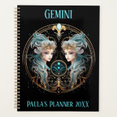 Mystical Gemini Zodiac Artwork  プランナー手帳 (正面)