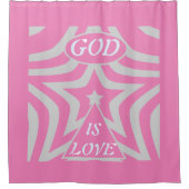 Mystical God Is Love Star Deep Purple & Gray Faith シャワーカーテン (正面)