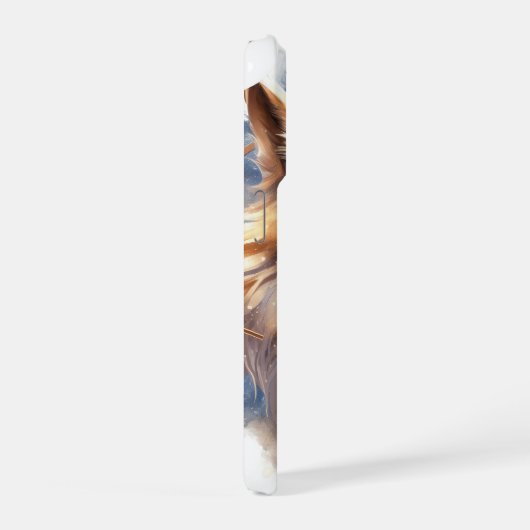 Mystical Golden Wolf iPhone 15 Pro Case iPhoneケース (右側面)