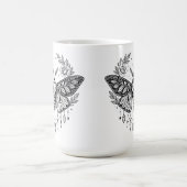 Mystical Gothic Moth Botanical Celestial Line Art  コーヒーマグカップ (中央)