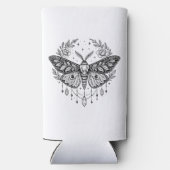 Mystical Gothic Moth Botanical Celestial Line Art  スリム缶クーラー (裏面)