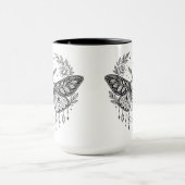 Mystical Gothic Moth Botanical Celestial Line Art  マグカップ (中央)