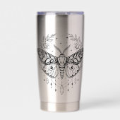 Mystical Gothic Moth Botanical Celestial Line Art 保温保冷タンブラー (正面)