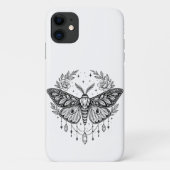 Mystical Gothic Moth Botanical Celestial Line Art Case-Mate iPhoneケース (裏面)