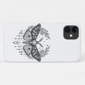 Mystical Gothic Moth Botanical Celestial Line Art Case-Mate iPhoneケース (裏面(横))