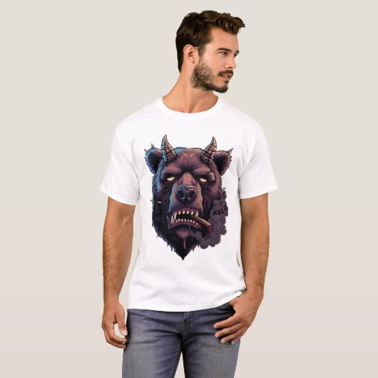 Mystical Horned Bear T-Shirt  Tシャツ (正面フル)