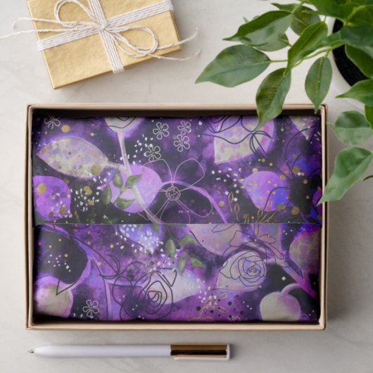 Mystical Lavender & Gold Decoupage Paper 薄葉紙 (ギフト)