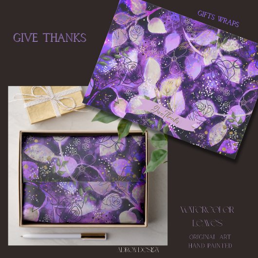 Mystical Lavender & Gold Decoupage Paper 薄葉紙