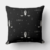 Mystical Libra Zodiac Pattern in Black and White クッション (裏面)