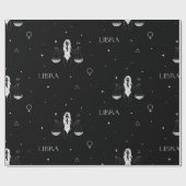 Mystical Libra Zodiac Pattern in Black and White ラッピングペーパー (フラット)